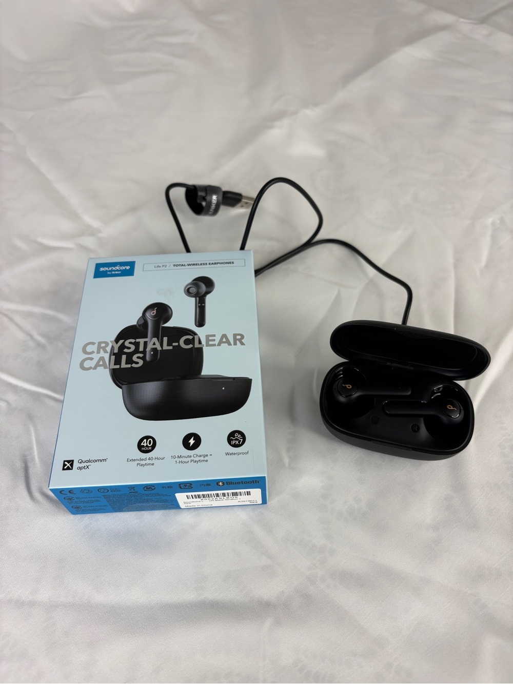 Soundcore Black Life P2 Total Wireless Earbuds with Charging Case